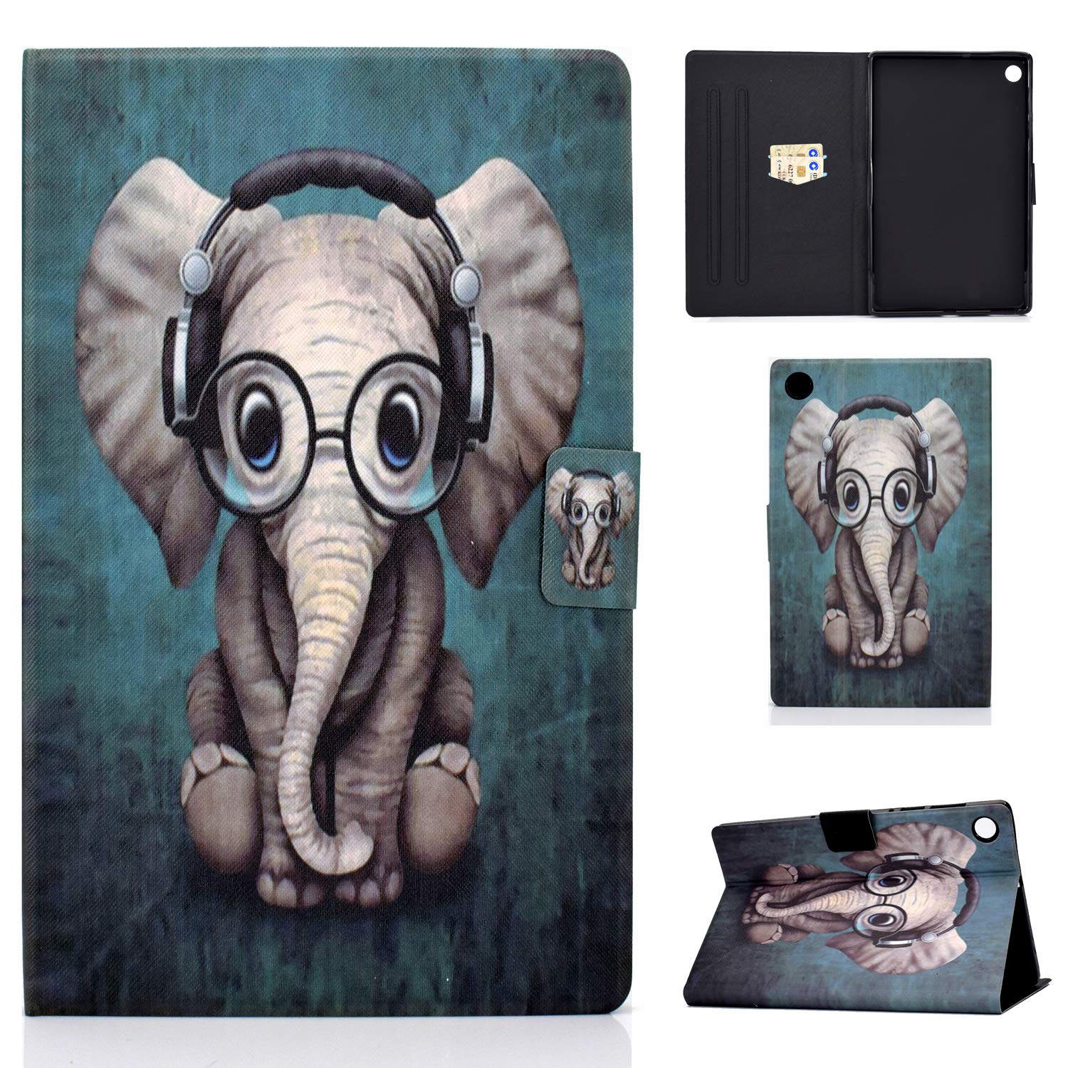 Aswant Huawei Matepad T10/Matepad T10s Case PU Leather Wallet Cover Flip Stand Magnetic Tablet Case for Huawei Matepad T 10 9.7 Inch/Huawei Matepad T 10s Elephant Baby