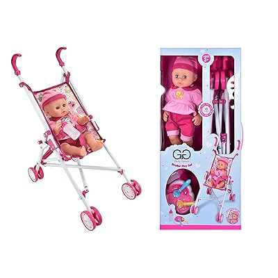 Interactive Baby Doll Stroller Pram with Sound and Dominican