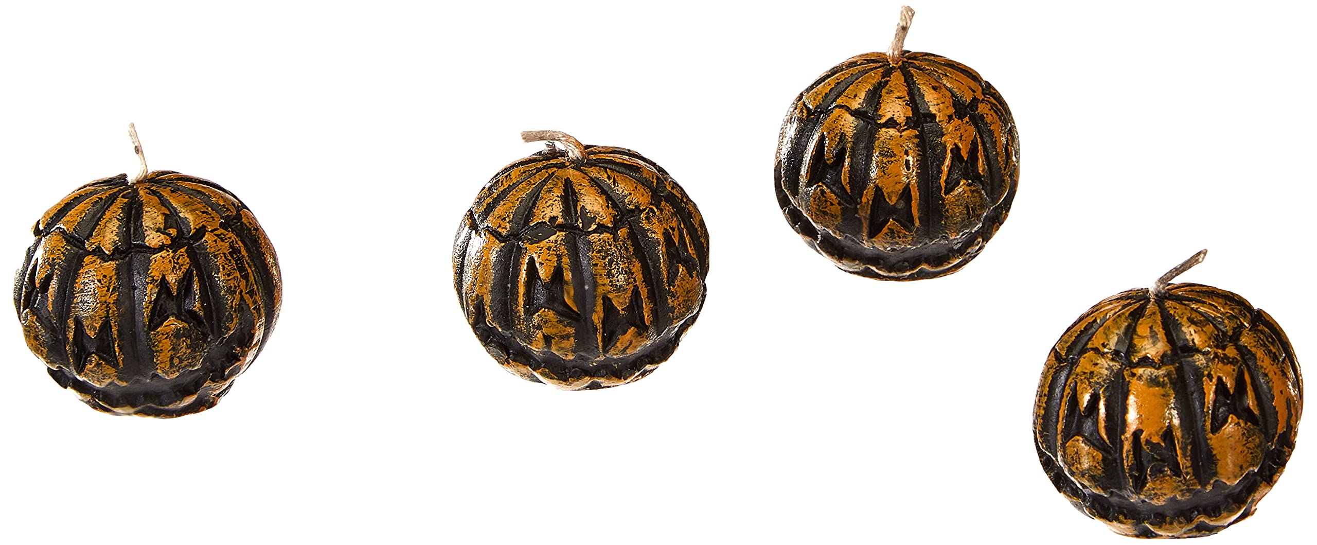 Rubies S7259 Pack of 4 Pumpkin Candles in Blister Packaging, Various, One Size