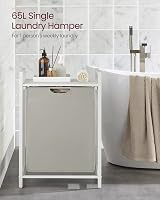 VASAGLE Laundry Basket Hamper with Removable Liner 65 L White Cream view 3
