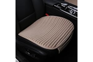 Suninbox Beige Car Seat Covers,Buckwheat Hulls Universal Bottom Seat Cover Front Seats Only,Cloth Tan Driver Car Seat Protector,Car Seat Pads Cushions for Automobiles,Beige