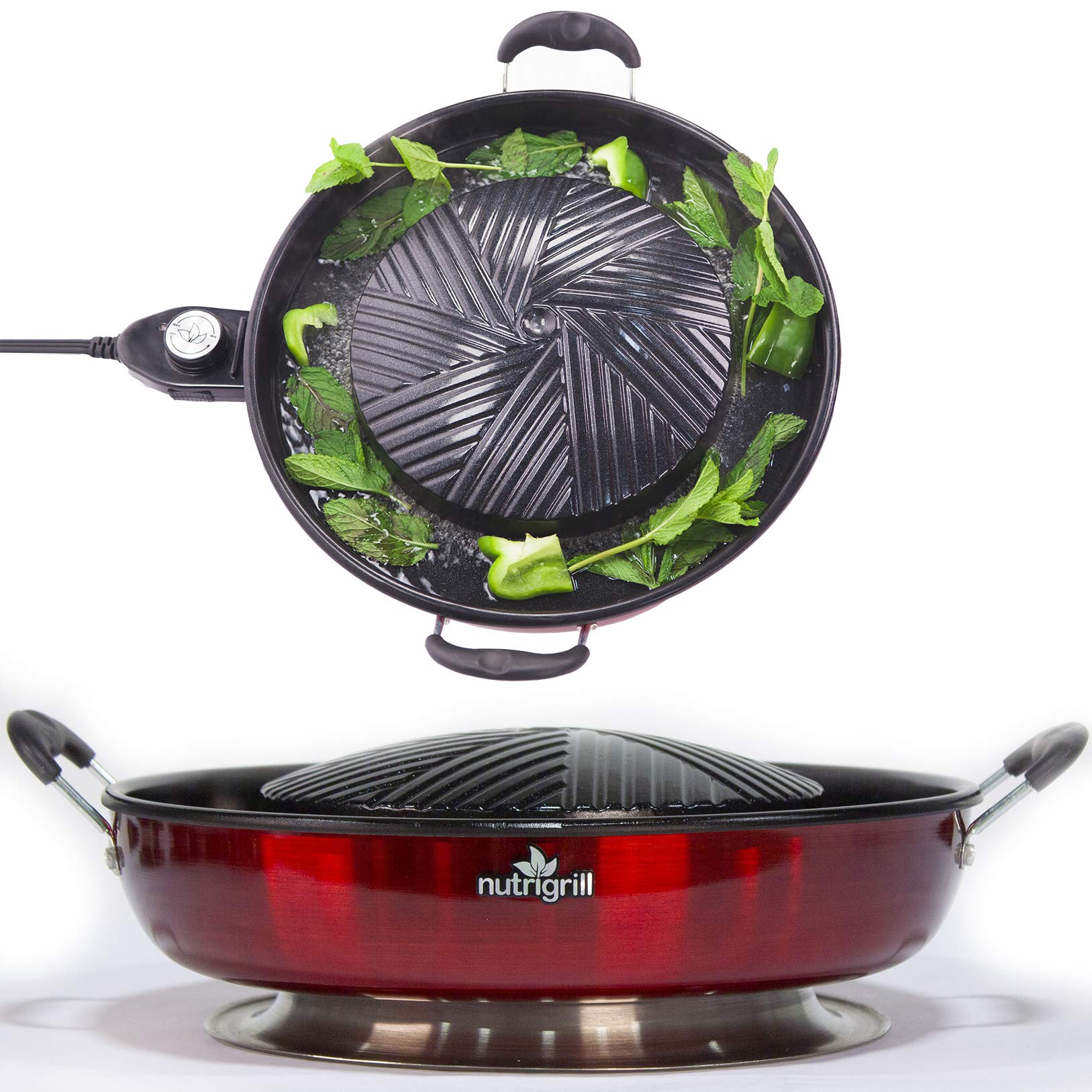 NutriGrill Electric Grill With Accessories Healthy Smokeless Cooking BBQ Grill, Portable Mini