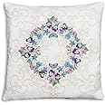 Janlynn Crewel Embroidery Kit, Floral Fantasy Pillow, White