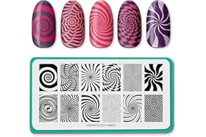 Maniology Spiral Illusions Nail Stamping Plate, Swirls Nail Art Designs, Whirls and Twirls Illusion Manicure