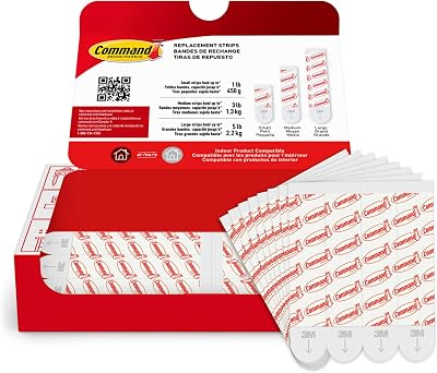 Command White Large Refill Adhesive Strips 20 Count Holds 5 Pounds