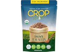 NUT CRAVINGS CROP BY POP - Organic Brown Flax Seeds, Raw, Whole, High Fiber & Omega-3 (32oz - 2 LB) Packed Fresh in Resealable Bag - USDA Organic, Non GMO - Naturally Grown, Vegan, Kosher
