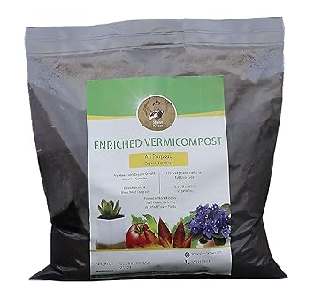 Shehri Kissan The Urban Farmers  Organic NPK and Soil Conditioner Natural Manure and Plant Feed Enriched Vermicompost for Indoor Outdoor Gardening (3 Kg Pack)
