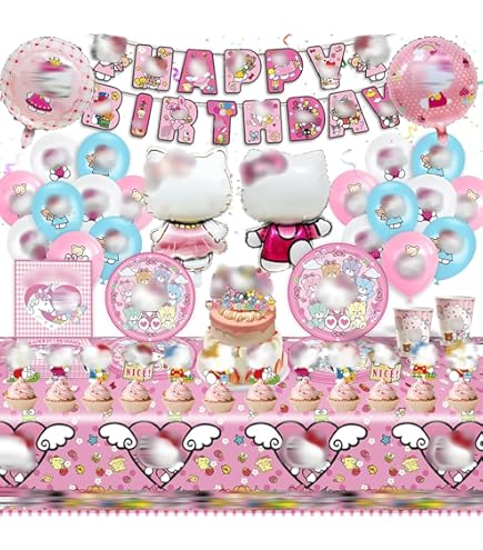 Lot De Ballons Hello Kitty – Déco Anniversaire Pour Fille – Fournitures De Fête (neuves)