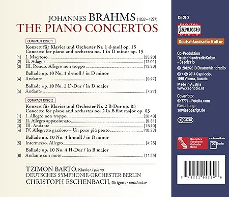 Johannes Brahms Piano Concerto No 2 In B Flat Op 83 Book And CD