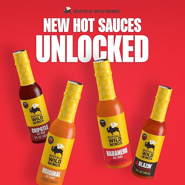 BUFFALO WILD WINGS HABANERO HOT SAUCE, 5 FL OZ, HOT DIPPING SAUCE, MARINADE AND SEASONING FOR CHICKEN WINGS AND PORK RIBS, MADE WITH HABANERO PEPPERS
