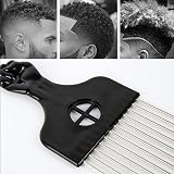 IRYNA Metal Afro Comb Professional Smooth Hair Pick Wide Tooth for Curly view 6
