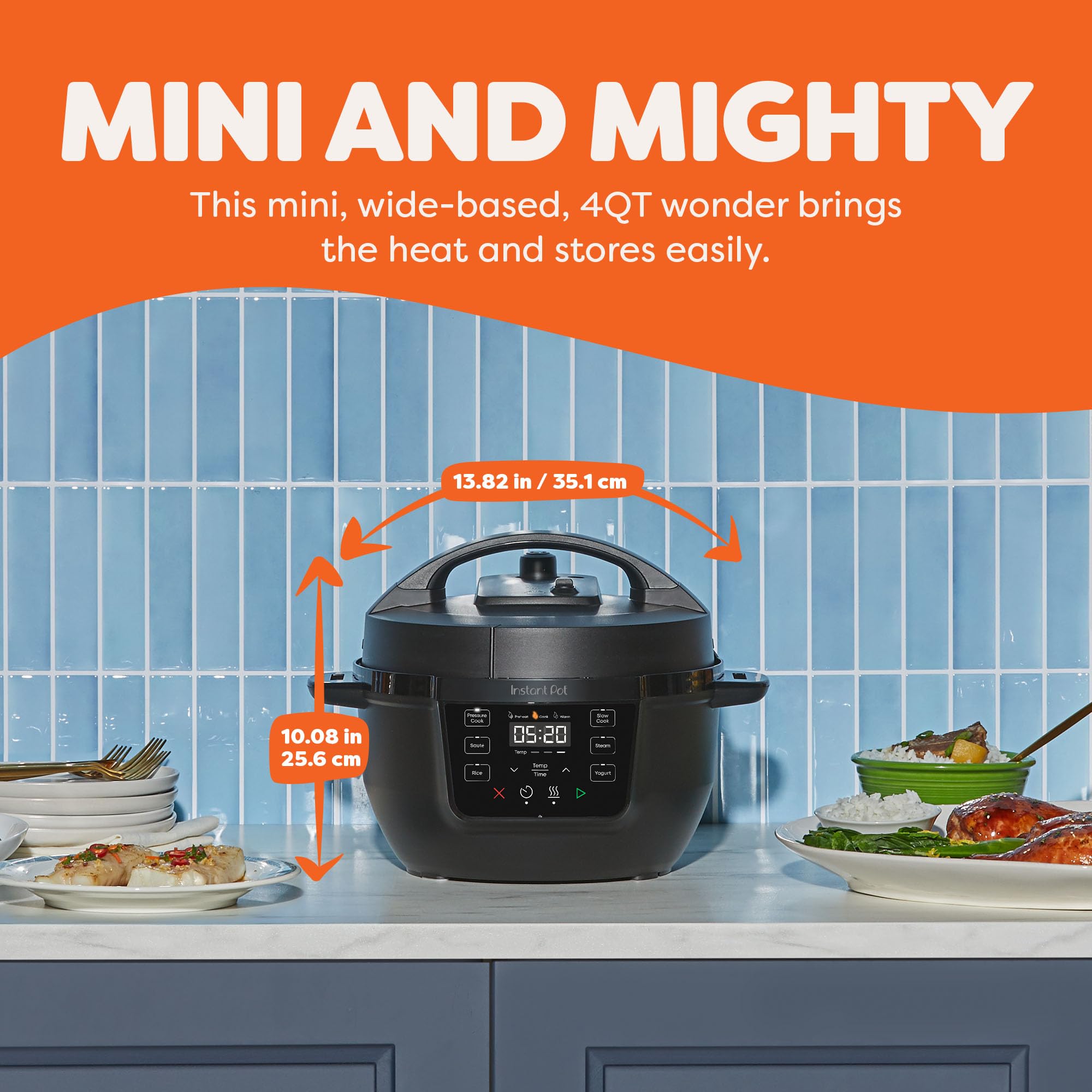 Instant Pot 4QT RIO Mini 7-in-1 Multi-Cooker, Pressure Cooker, Slow cook, Sauté, Steam, Rice Maker, Yogurt, & Warmer, Black, 4 Quarts