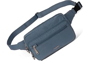 Baggallini Securtex Anti-theft Belt Bag 8.8"x5.5" Crossbody Fanny Pack for Women RFID Wallet Locking Zipper Travel Purse