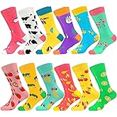 Fun Colorful Socks Patterned Funky Happy Crew Sock Combed Cotton Stockings Packs