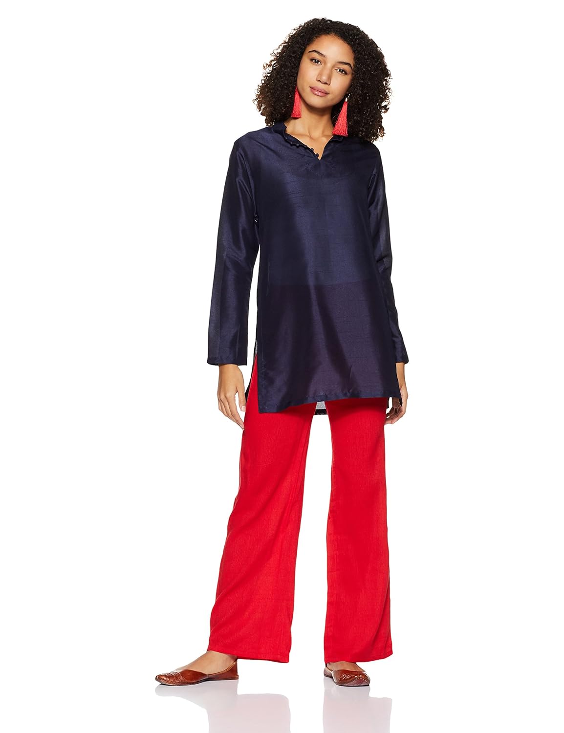 global desi women's relaxed pallazo pants
