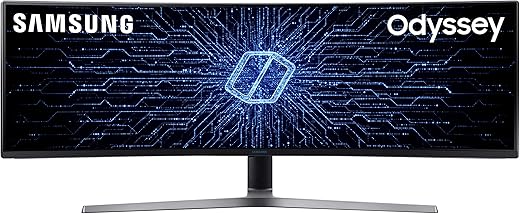 Samsung C49HG90 Monitor Gaming Curvo, Super Ultrawide, 49”, Full HD, HDR, 3840 x 1080, 1 ms, 32:9, 144 Hz, 1080p, 350cd/m2, 1 Display Port e 1 Mini Display Port, 2 HDMI, Freesync, Quantum Dot, Nero