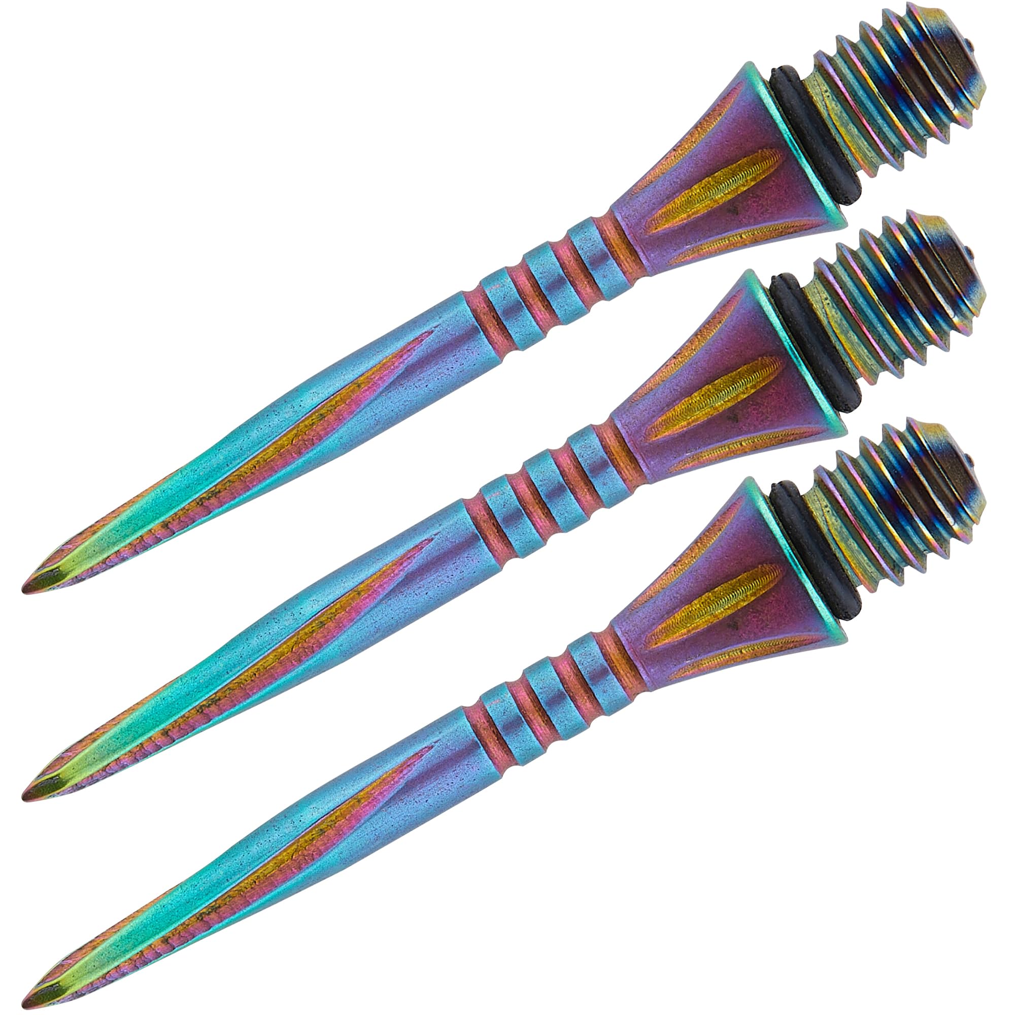 Unicorn Volute Swytch Converta Replacement Steel Tip Dart Points | DNA Multicolour Titanium Coating | 4 Grooves Grip | 27 mm | 3 per Pack