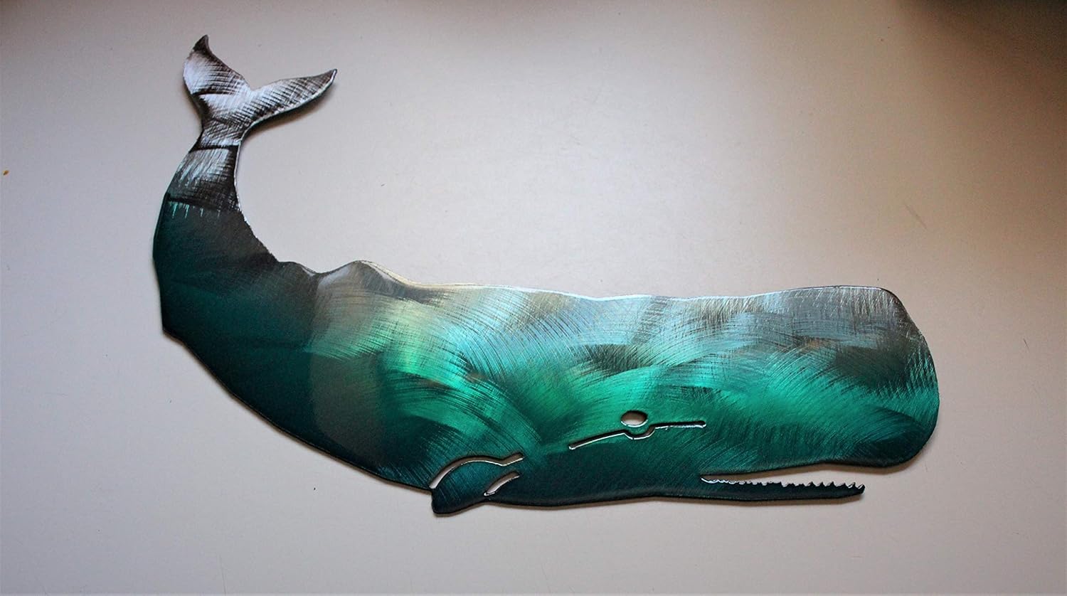 Whale Metal Wall Art Home Decor 13" Handmade