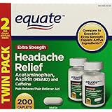 Extra Strength Headache Relief Twin Pack, 200ct, By Equate, Compare to Excedrin Extra Strength Caplets