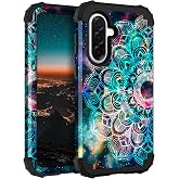 Hocase for Samsung Galaxy A37 5G Case, Mandala in Galaxy | Heavy Duty Shockproof Protection Soft Silicone Rubber Bumper+Hard Plastic Hybrid Protective Case