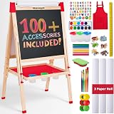 Blue Squid Art Easel for Kids 3 in 1 Double Sided Adjustable 32-52in