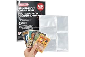 Penny Sleeves for Trading Cards, 1000 Pack Soft Card Sleeves Standard Size 2.5” x 3.5” – Clear TCG Sleeves for Pokemon, MTG &