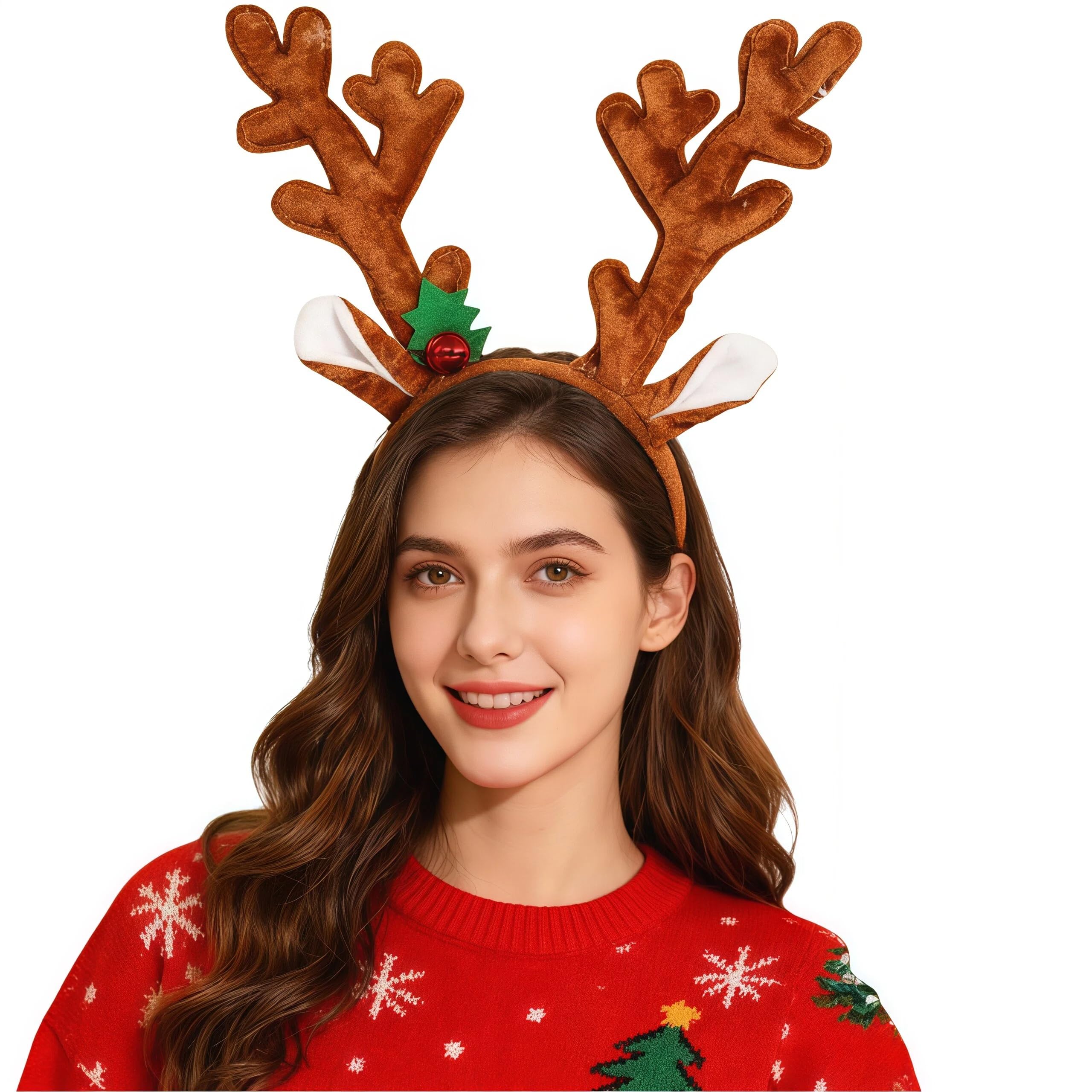 Beavorty Christmas Reindeer Antler Headband, Reindeer Antlers Headband Christmas Supplies