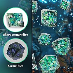 OriCraft Green Magic Dice Set - D&D Polyhedral