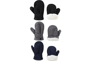 YMYDYFC Baby Toddler Mittens 3Pack Boys Girls Winter Outdoor Gloves Kids Easy-On Fleece Warm Mittens