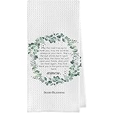 Geqtt Irish Blessing Dish Towels - Irish Decorative Waffle Weave Kitchen Towels, Irish Blessing Hand Towel, Ireland Tea Towel, St. Patrick's Day Gifts (16×24 Inches)
