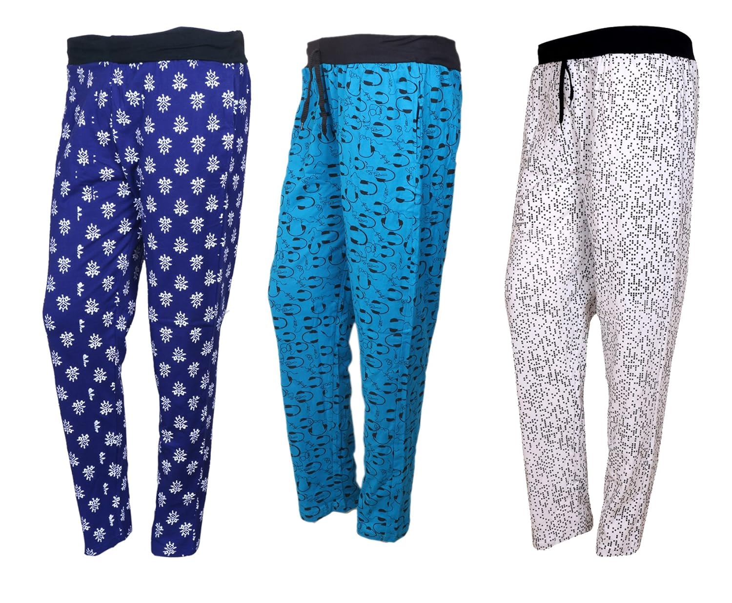 indiweaves cotton printed lower/track pants/pyjama for women (pack of 3)