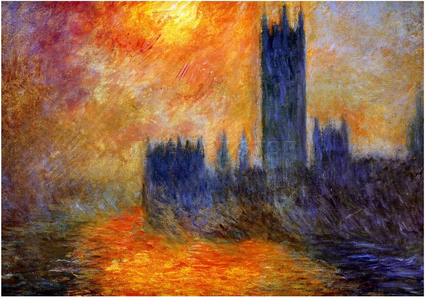 Amazon Com Monet House Of Parliament Sun 1 Painting Art Print Picture F12x232 Furniture Decor