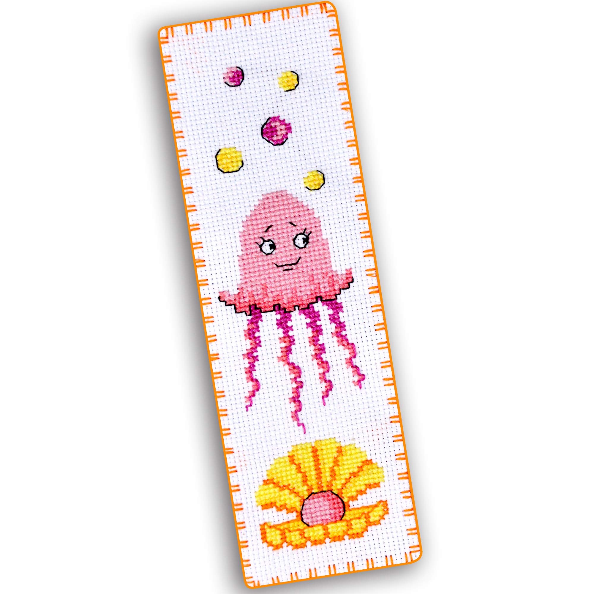 Counted Cross Stitch Kit 'Jellyfish' - DIY Embroidery Bookmark Under The Sea