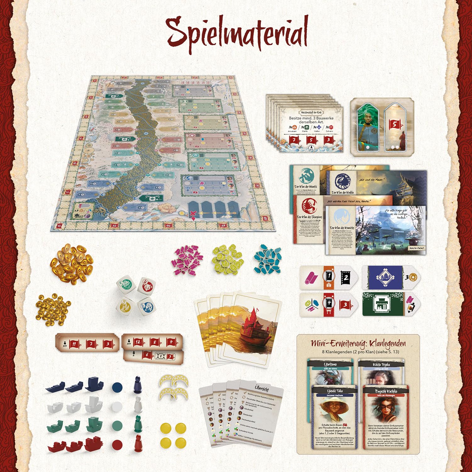 Kosmos 685447 Am goldenen Fluß, Strategiespiel für Kenner mit taktischer Tiefe und Vorausplanung, für 2-4 Personen ab 12 Jahre, Spielplan mit Goldprägung, Cleverer Würfelmechanismus 3