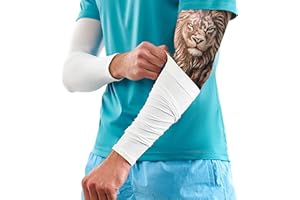 KEMFORD Tattoo Cover Up Sleeves - 1 Pair UV Arm Sleeves for Men & Women - Lightweight for Healing Skin & Sun Protection