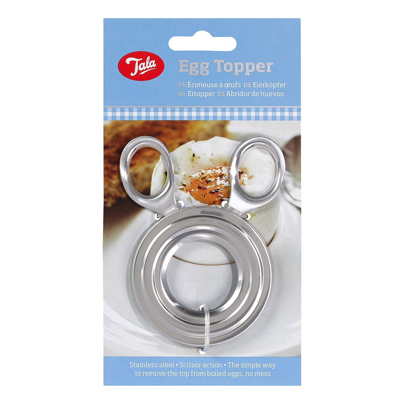 Tala Stainless Steel Egg Topper, Easy Clean Scissor-Action Egg Cutter, Mess-Free Egg Shell Remover, Dishwasher Safe, Silver (10.5 x 8 x 0.8 cm)