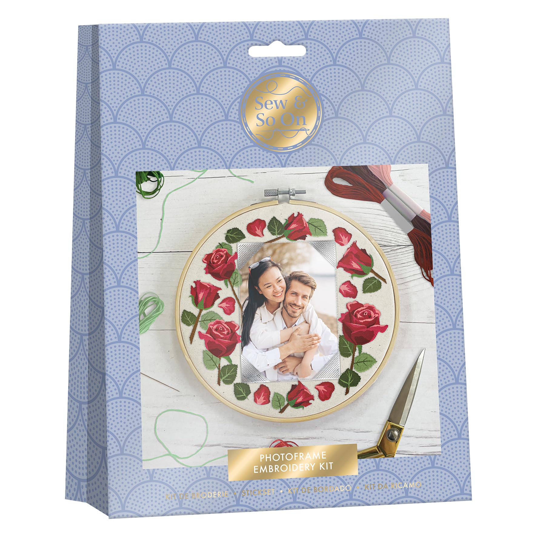 Sew and So On Premium Embroidery Kit for Adults & Beginners - Photo & Cross Stitch Kit with Patterns - Gift Idea