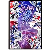 SPASAV 11"x17" Unframed, Bills Football Player Collage Poster, Canvas Print Wall Art, Man Cave Home Decor
