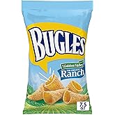 Bugles Crispy Corn Snacks, Hidden Valley Ranch Flavor, Snack Bag, 7.5 oz