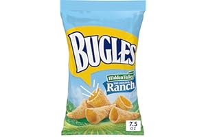 Bugles Crispy Corn Snacks, Hidden Valley Ranch Flavor, Snack Bag, 7.5 oz