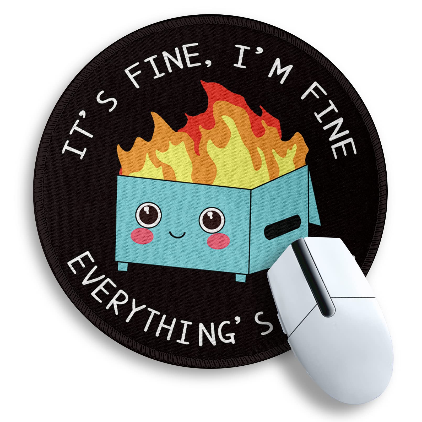 Dumpster on Fire Round Mouse Pad 8.6 x 8.6