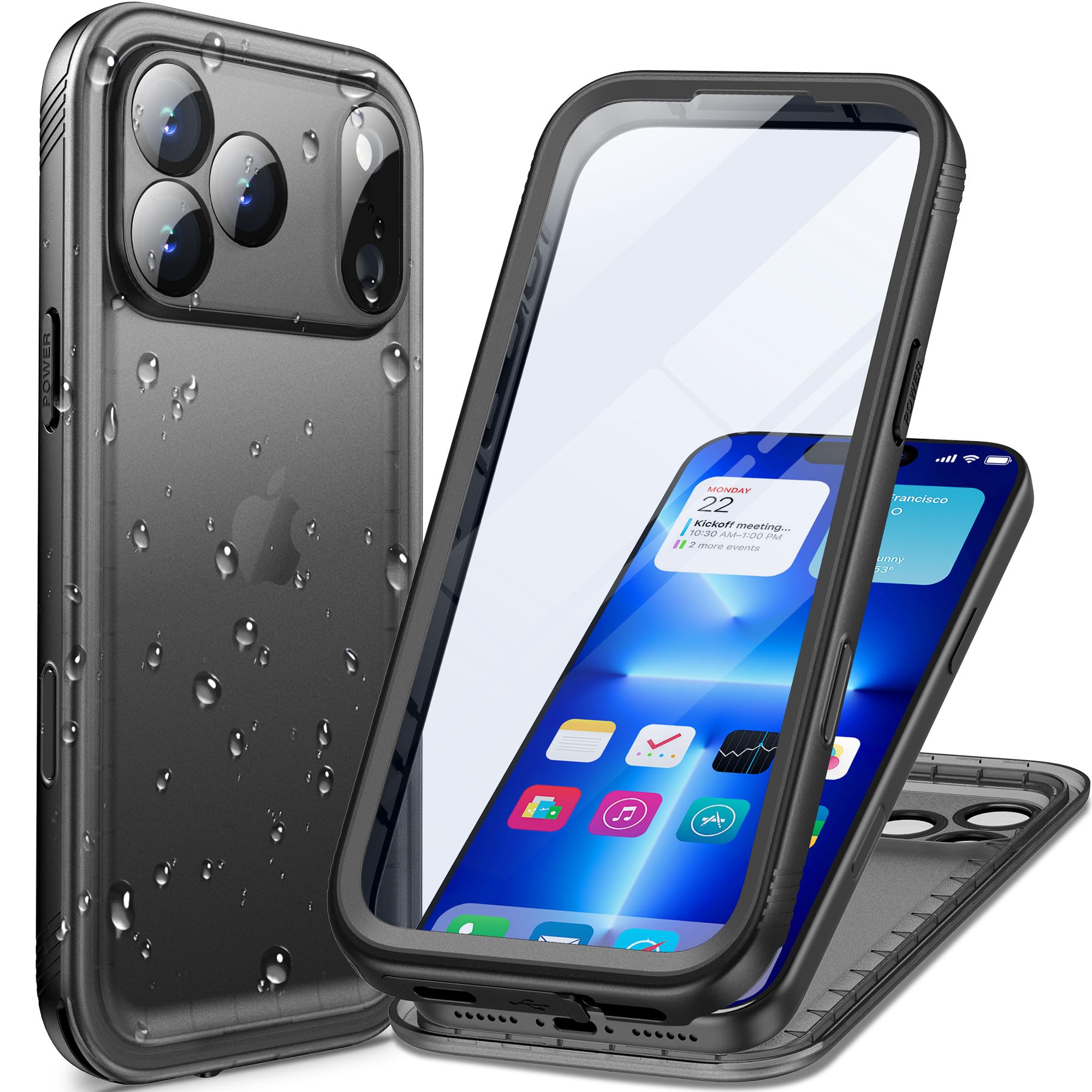 Photo 1 of Cozycase TOP Waterproof Case for iPhone 17 Pro Max - Military Heavy Duty 360 Shockproof Full Body with Screen Camera Protector Double IP68 Water Dust Drop Proof Hard Rugged 17PM Front Back Slim Cover