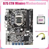 Nicfaky B75 ETH Mining Motherboard 8x PCIe USB+G550 CPU+Cable LGA1155 MSATA view 3