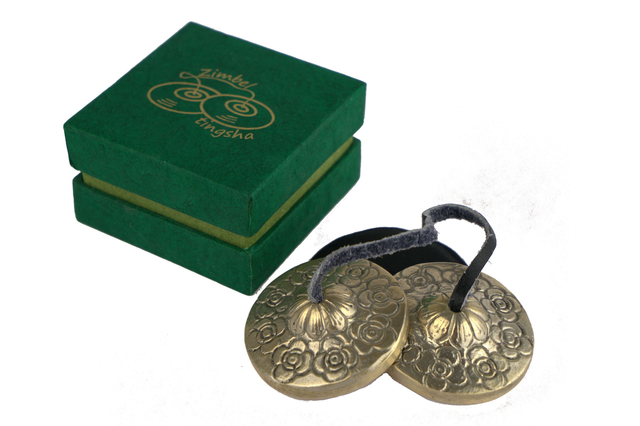 Tingsha cymbals with flower ornament, 9614