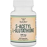 S-Acetyl L-Glutathione Capsules - 100mg, 60 Count (Acetylated Glutathione Antioxidant - More Absorbable Than Glutathione and Liposomal Glutathione, Non-GMO and Gluten Free) by Double Wood