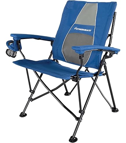 Ablazer Chaises De Camping Pour Adultes, Supporte 158,8 Kg – Chaises Pliantes Pour Extérieur, Chaises De Pelouse Robustes Avec Sac Isotherme Et Porte-gobelet (bleu Et Gris