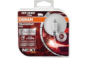OSRAM TRUCKSTAR PRO H7, +120% more brightness, halogen headlight lamp, 64215TSP-HCB, 24V truck lamp, duo box (2 lamps)