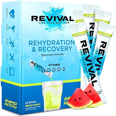 Revival Shots Revival Rapid Rehydration Electrolytes 12 Pack Watermelon 500mg