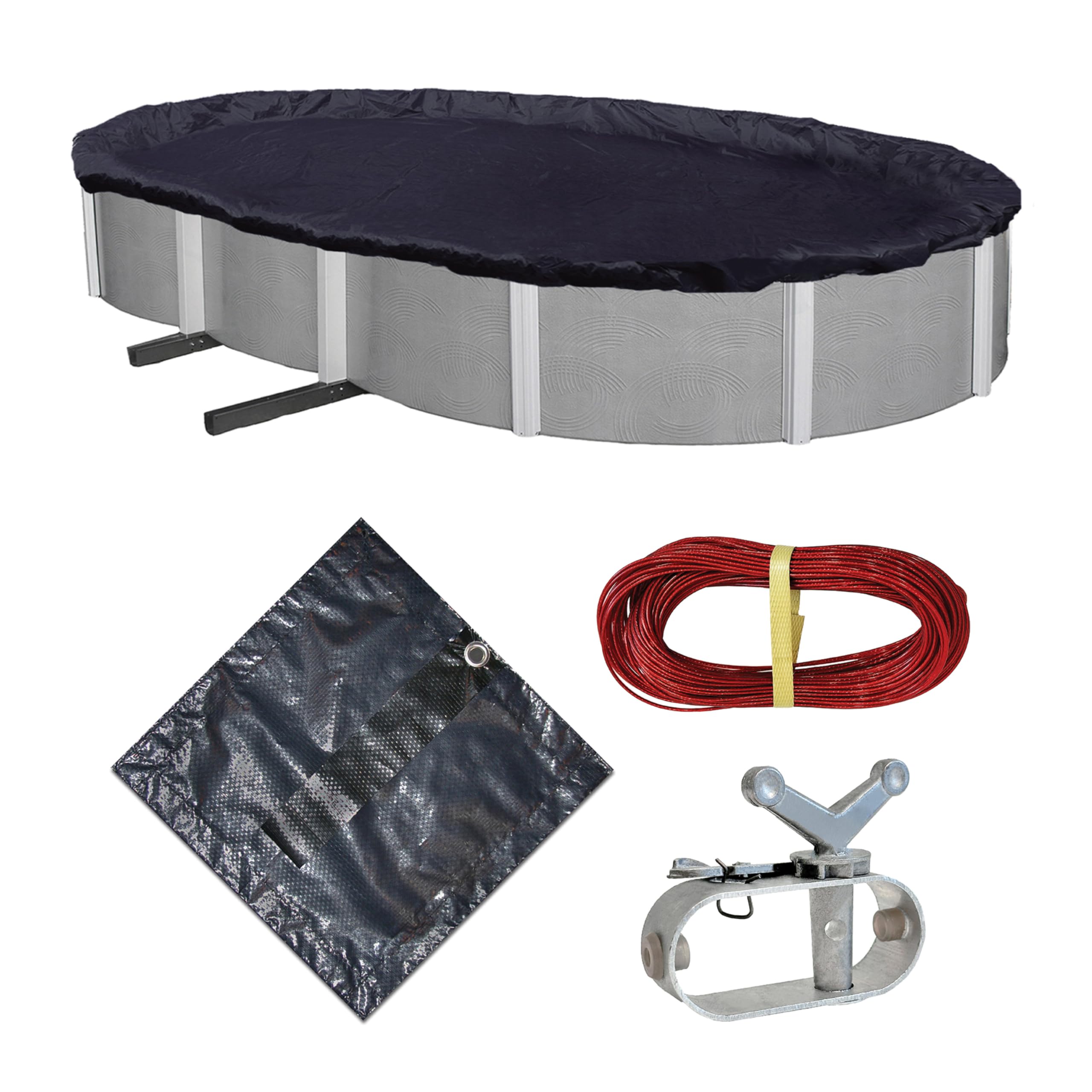 Blue Wave 8-Year 16-ft x 32-ft Oval Above Ground Pool Winter Cover