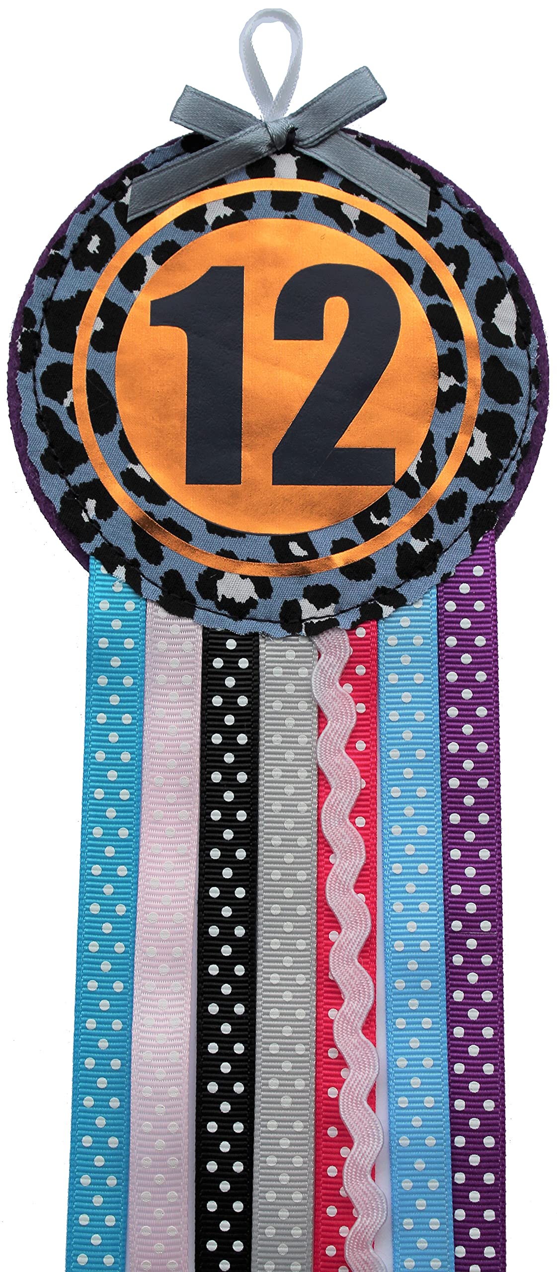 Ditsy Rosettes Leopard Birthday Rosette Badge - Teenage, Age 10, 11, 12, 13, 14, 15, 16 - Perfect Party Gift card – Birthday Boy, Girl, Teen (Age 12)